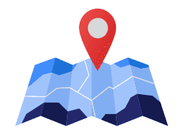 Ilustración de un mapa con marcador